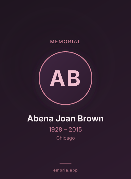 Memorial portrait of Abena Joan Brown