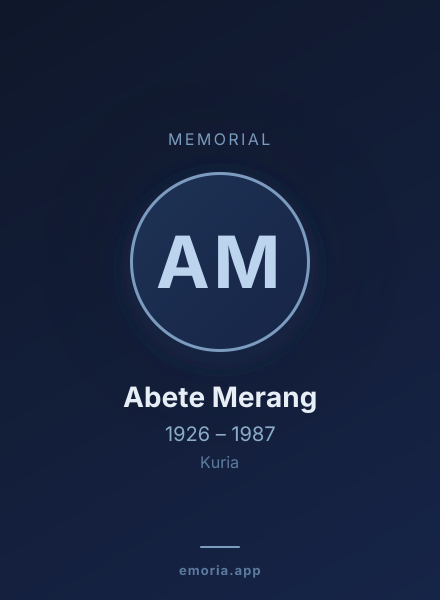 Memorial portrait of Abete Merang