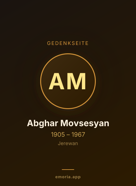 Gedenkportrait von Abghar Movsesyan