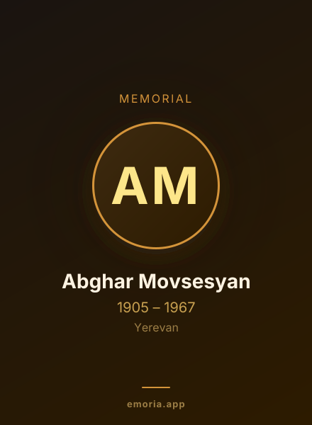 Memorial portrait of Abghar Movsesyan