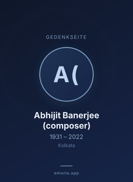 Gedenkportrait von Abhijit Banerjee (composer)