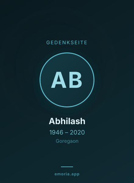 Gedenkportrait von Abhilash