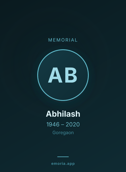 Memorial portrait of Abhilash