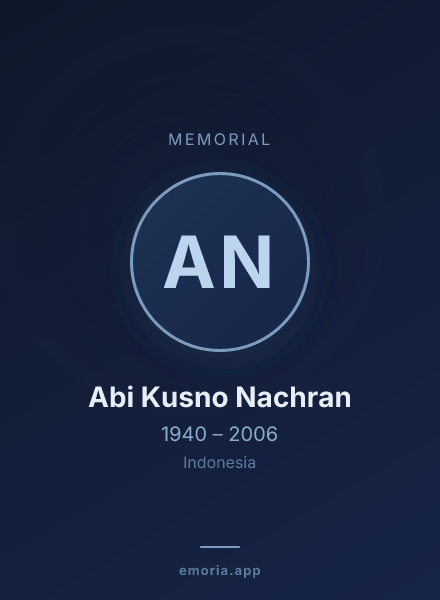 Memorial portrait of Abi Kusno Nachran