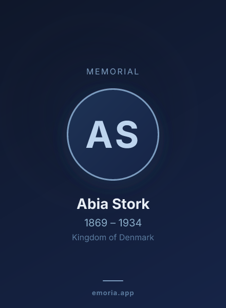 Memorial portrait of Abia Stork