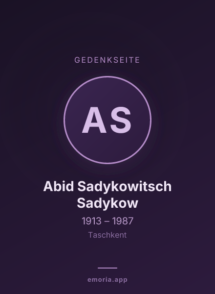 Gedenkportrait von Abid Sadykowitsch Sadykow