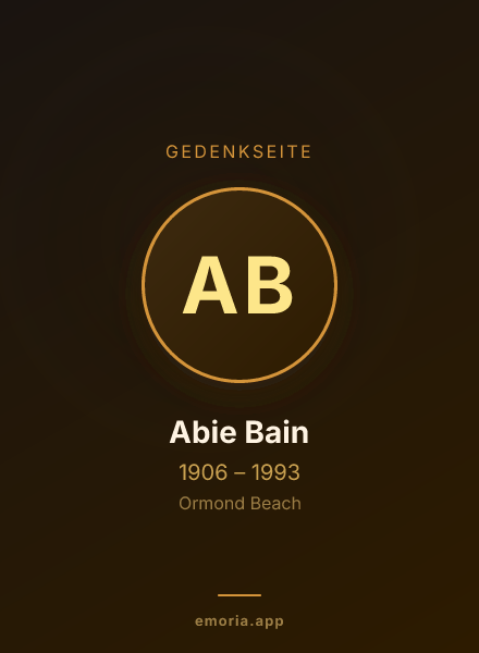 Gedenkportrait von Abie Bain