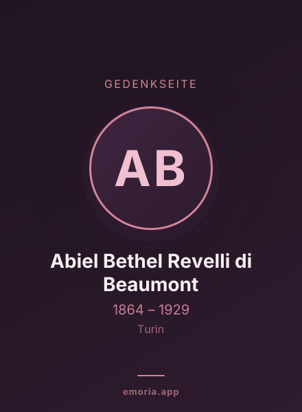 Gedenkportrait von Abiel Bethel Revelli di Beaumont