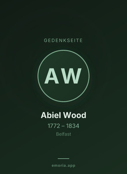 Gedenkportrait von Abiel Wood