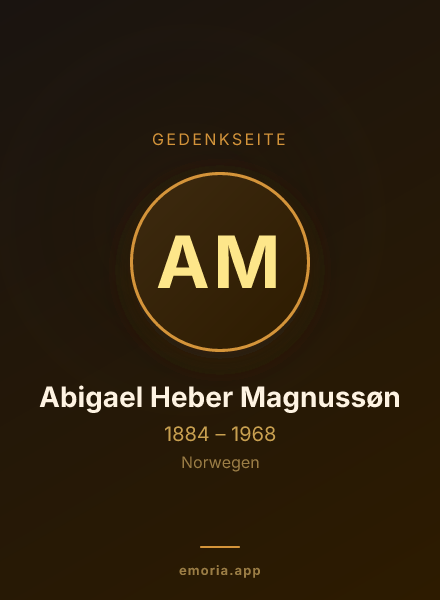 Gedenkportrait von Abigael Heber Magnussøn