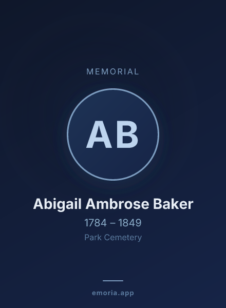 Memorial portrait of Abigail Ambrose Baker