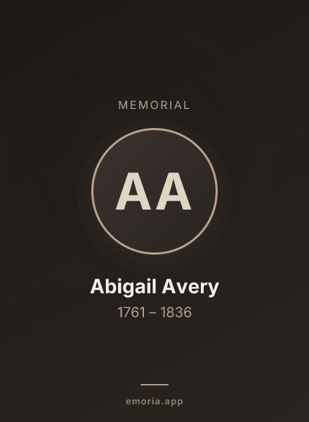 Memorial portrait of Abigail Avery