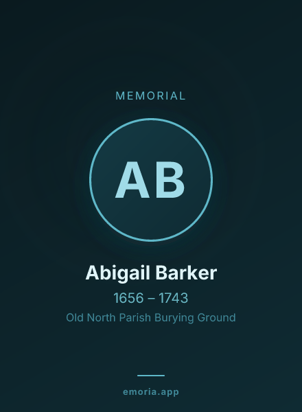 Memorial portrait of Abigail Barker
