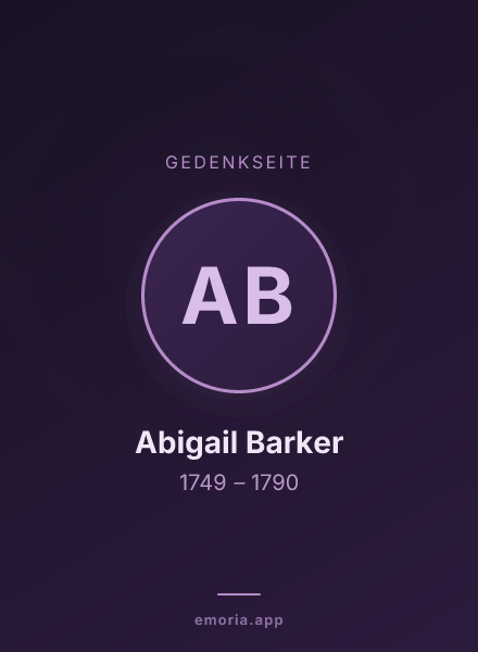 Gedenkportrait von Abigail Barker