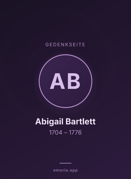 Gedenkportrait von Abigail Bartlett