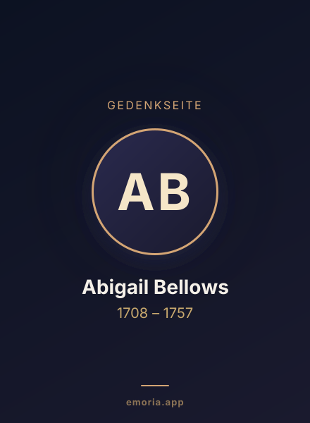 Gedenkportrait von Abigail Bellows