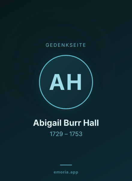 Gedenkportrait von Abigail Burr Hall