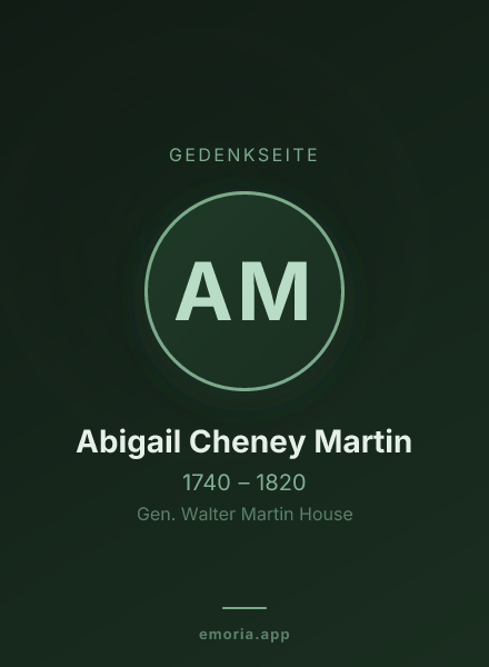 Gedenkportrait von Abigail Cheney Martin