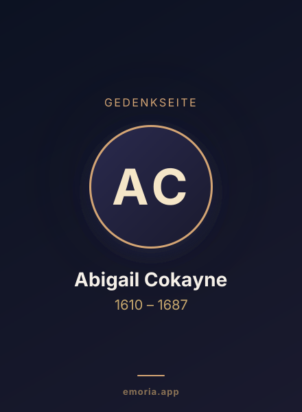 Gedenkportrait von Abigail Cokayne