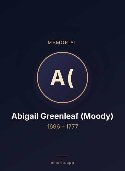 Memorial portrait of Abigail Greenleaf (Moody)