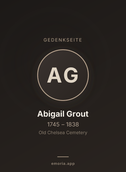 Gedenkportrait von Abigail Grout