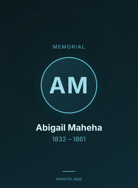Memorial portrait of Abigail Maheha