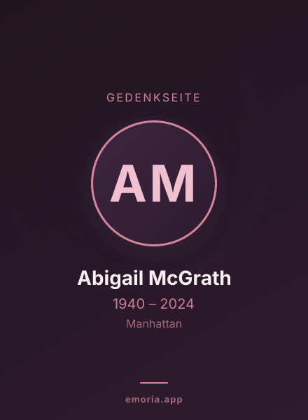 Gedenkportrait von Abigail McGrath
