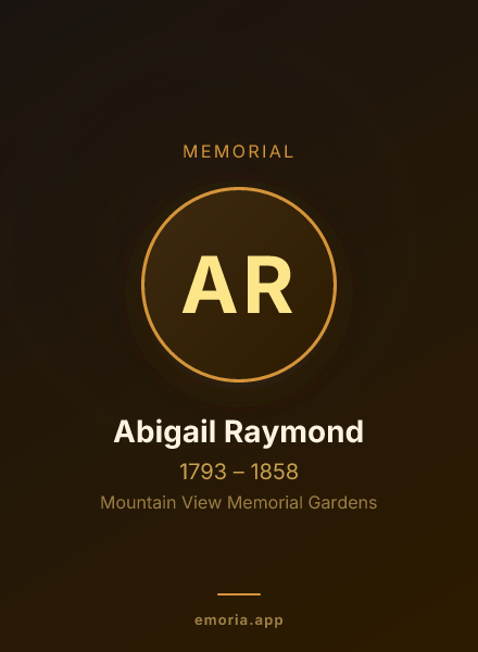 Memorial portrait of Abigail Raymond