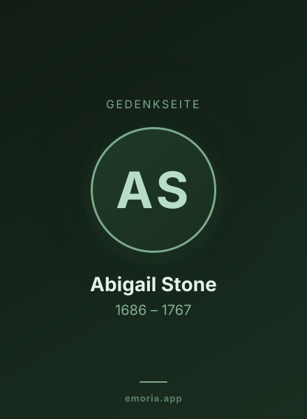 Gedenkportrait von Abigail Stone