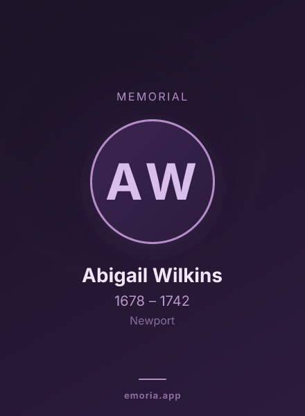 Memorial portrait of Abigail Wilkins