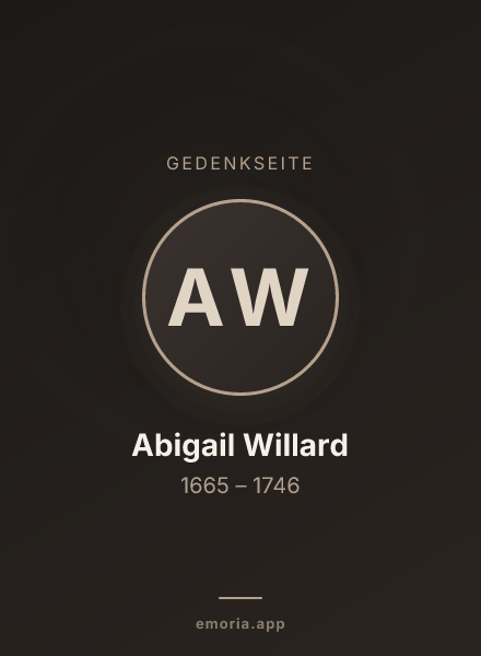 Gedenkportrait von Abigail Willard