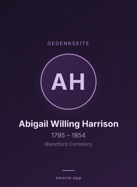 Gedenkportrait von Abigail Willing Harrison