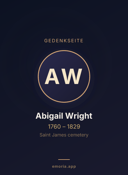 Gedenkportrait von Abigail Wright