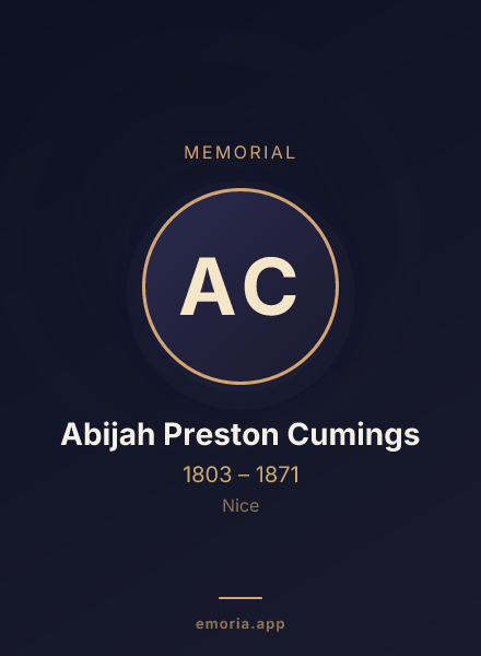 Memorial portrait of Abijah Preston Cumings