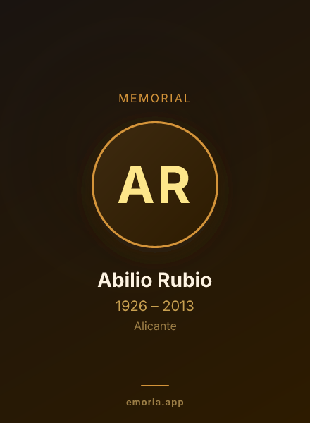 Memorial portrait of Abilio Rubio