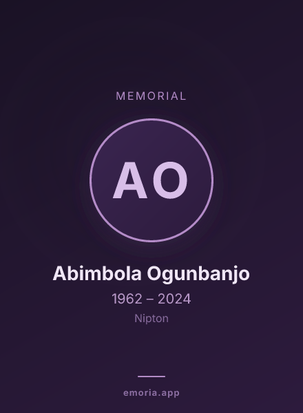 Memorial portrait of Abimbola Ogunbanjo