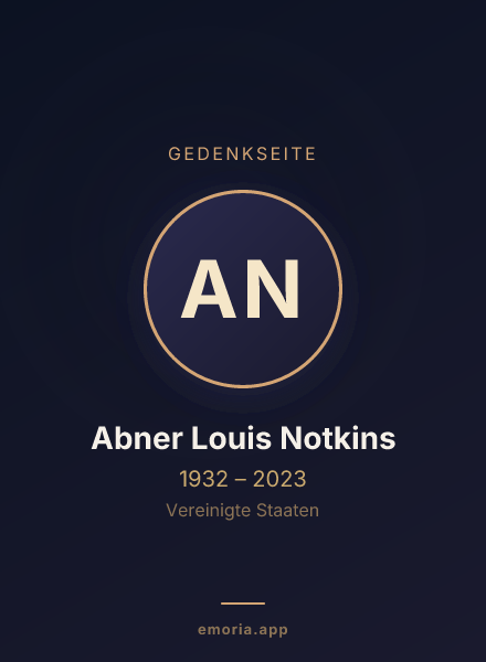 Gedenkportrait von Abner Louis Notkins