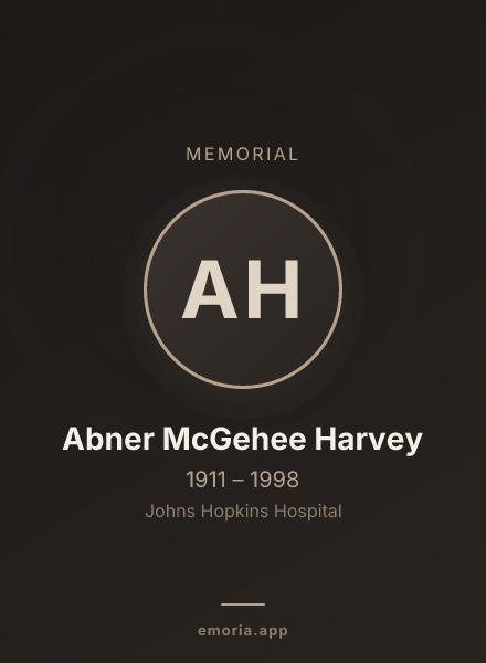 Memorial portrait of Abner McGehee Harvey
