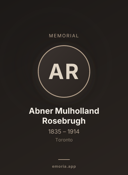 Memorial portrait of Abner Mulholland Rosebrugh