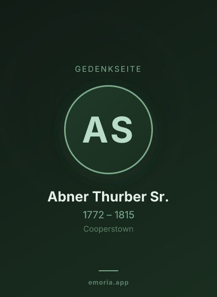 Gedenkportrait von Abner Thurber Sr.