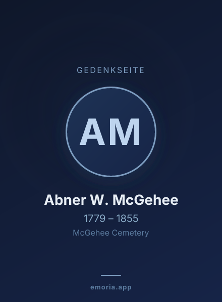 Gedenkportrait von Abner W. McGehee