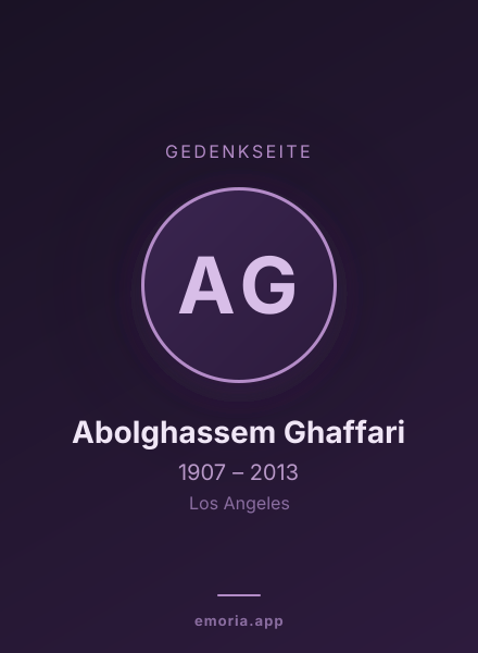 Gedenkportrait von Abolghassem Ghaffari