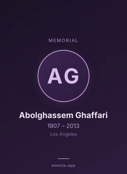 Memorial portrait of Abolghassem Ghaffari