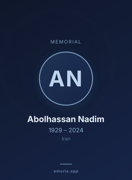 Memorial portrait of Abolhassan Nadim