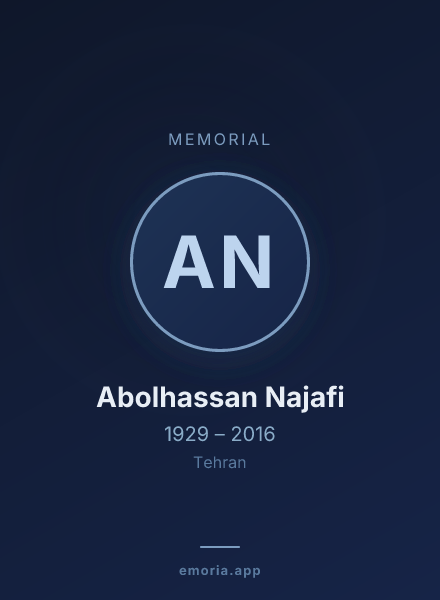 Memorial portrait of Abolhassan Najafi