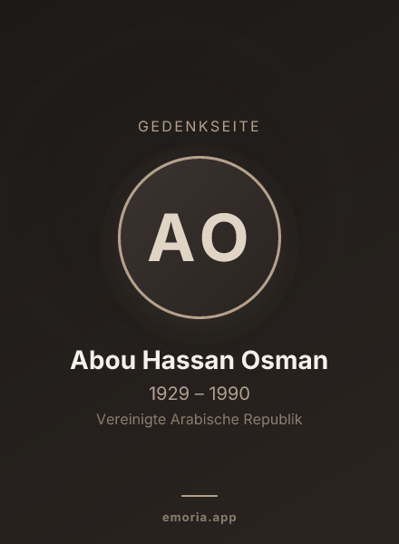 Gedenkportrait von Abou Hassan Osman