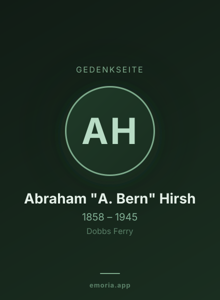 Gedenkportrait von Abraham "A. Bern" Hirsh