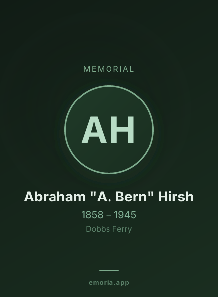 Memorial portrait of Abraham "A. Bern" Hirsh