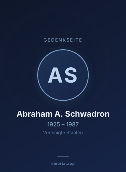 Gedenkportrait von Abraham A. Schwadron