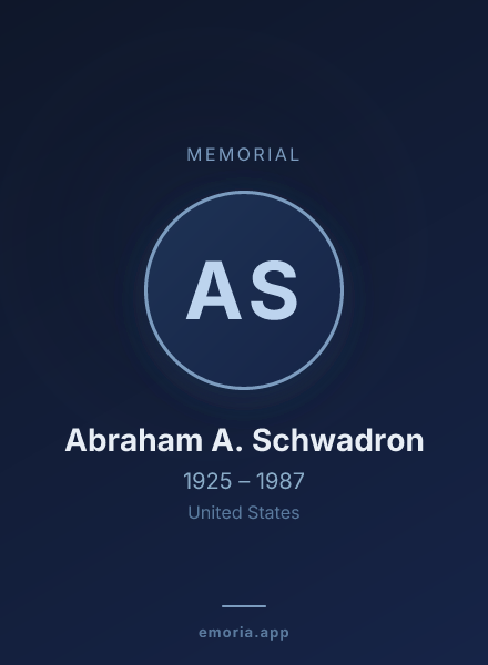Memorial portrait of Abraham A. Schwadron